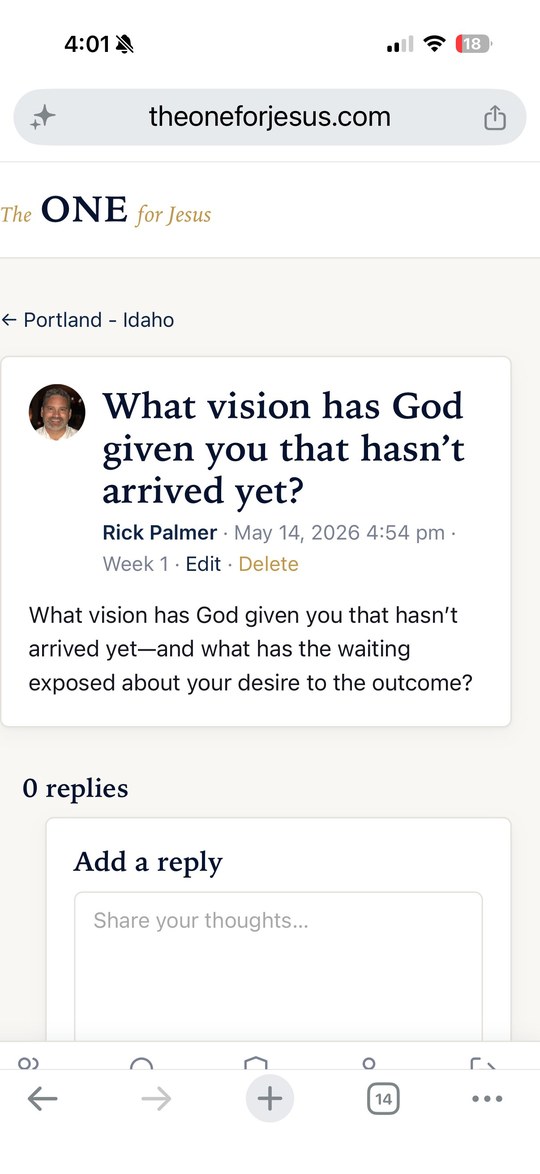 Discussion thread with reply (mobile view)